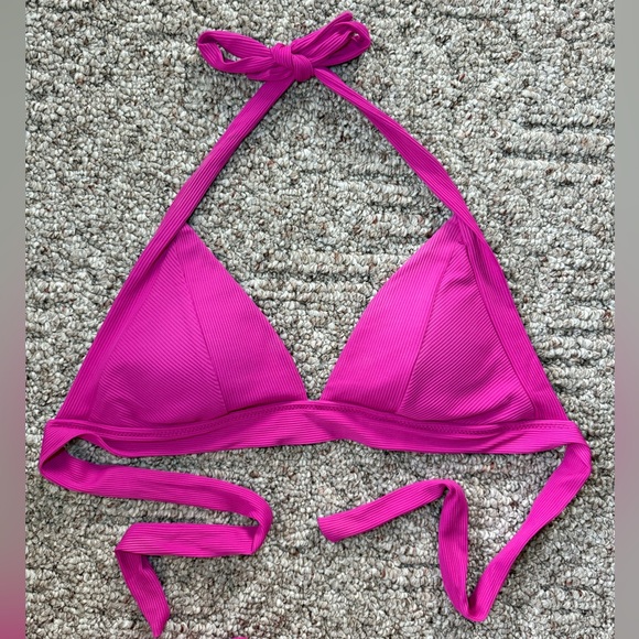 BECCA Ribbed Halter Triangle Bikini Top - Picture 1 of 5